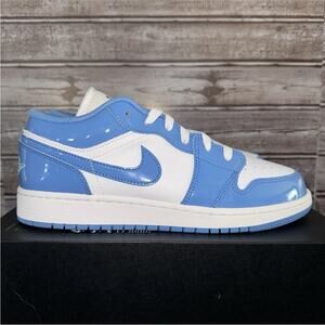 Nike Jordan 1 Low SE Legend Blue Patent GS Women Size 8.5 / 7Y FZ3929-114